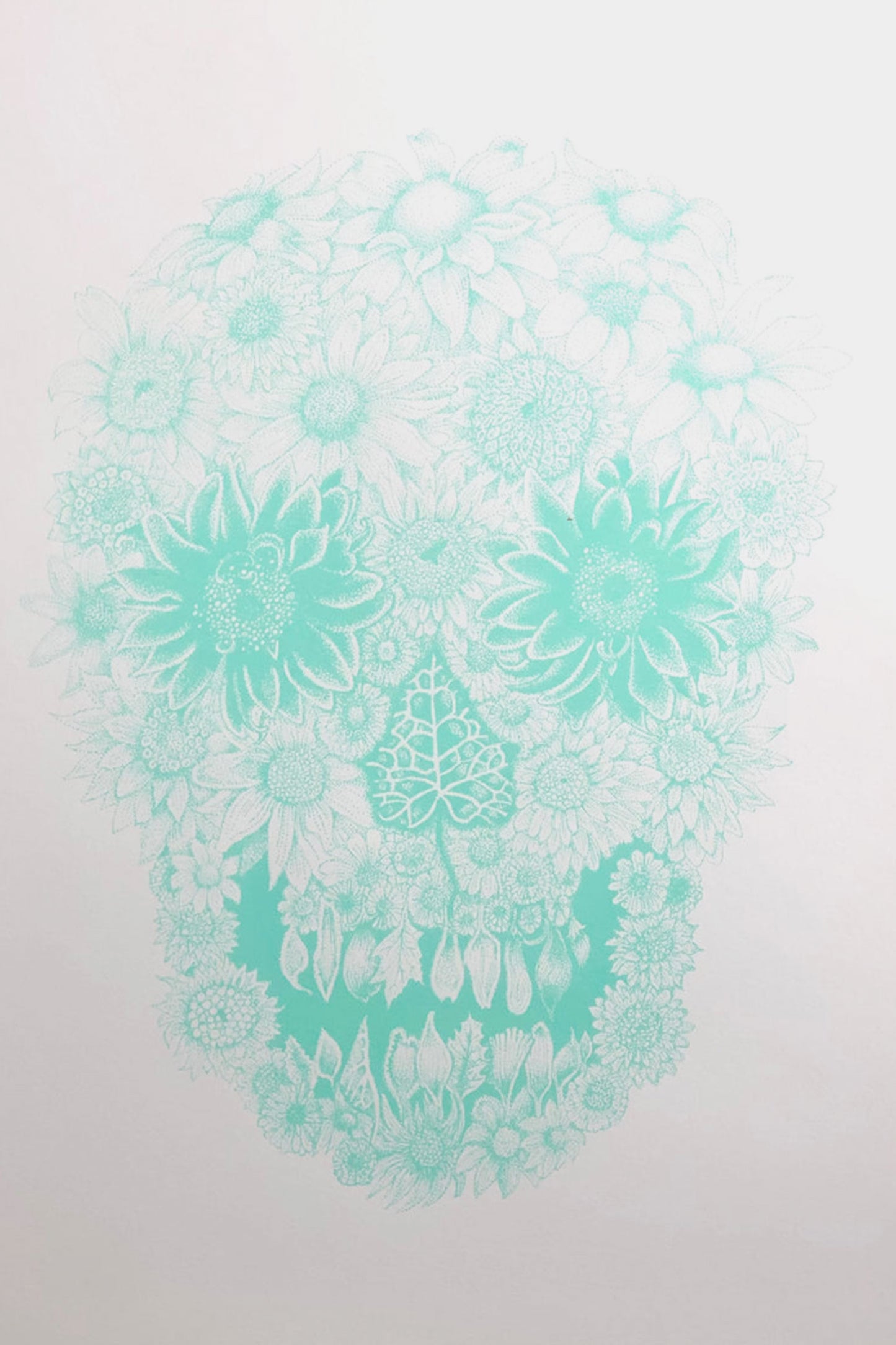 Flower Skull - Mint Green