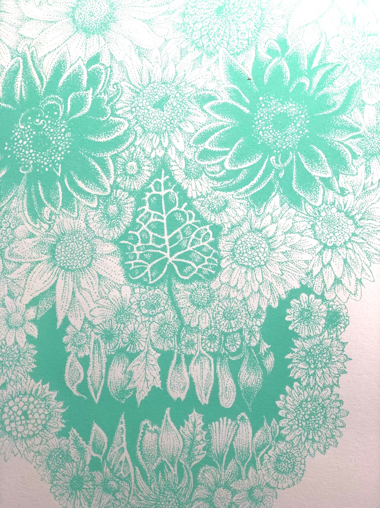 Flower Skull - Mint Green