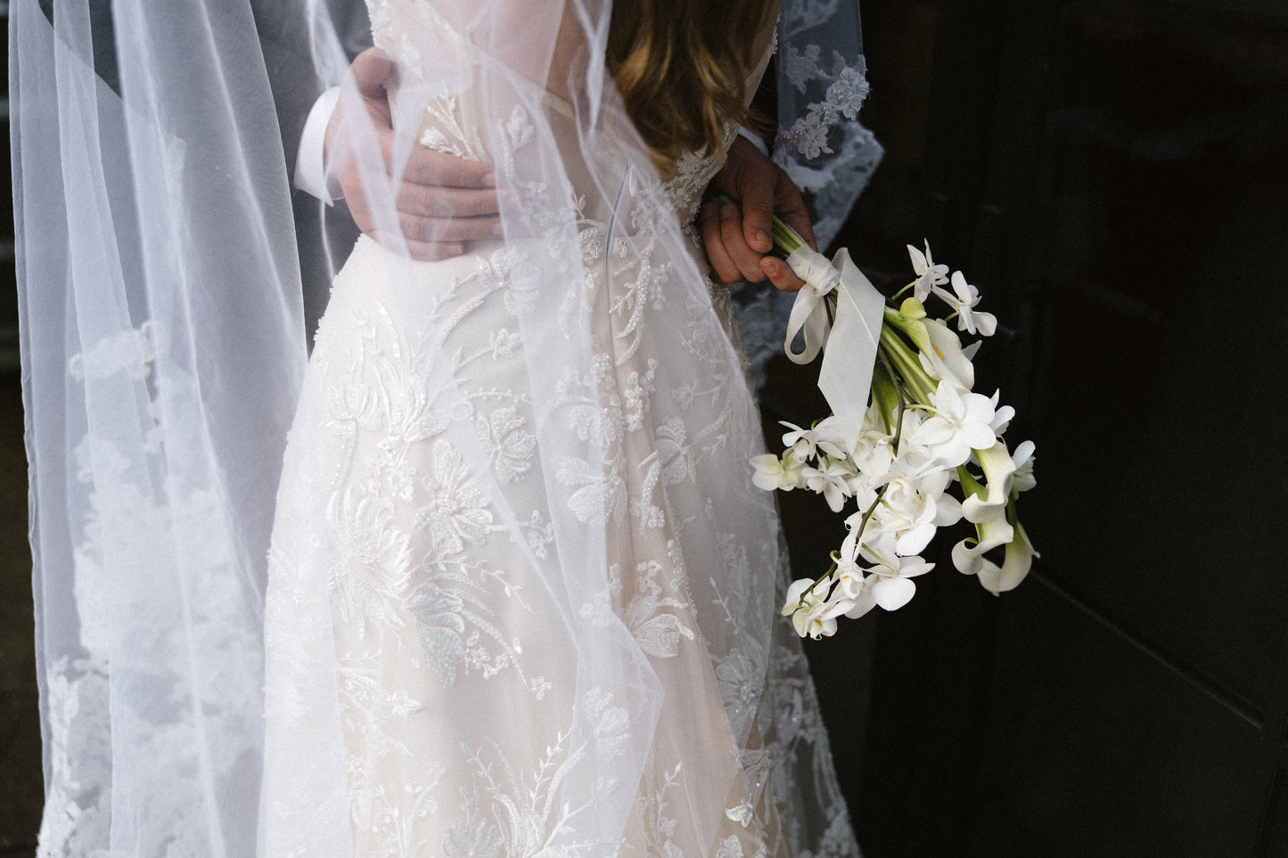 bridal bouquet and matching boutonnière