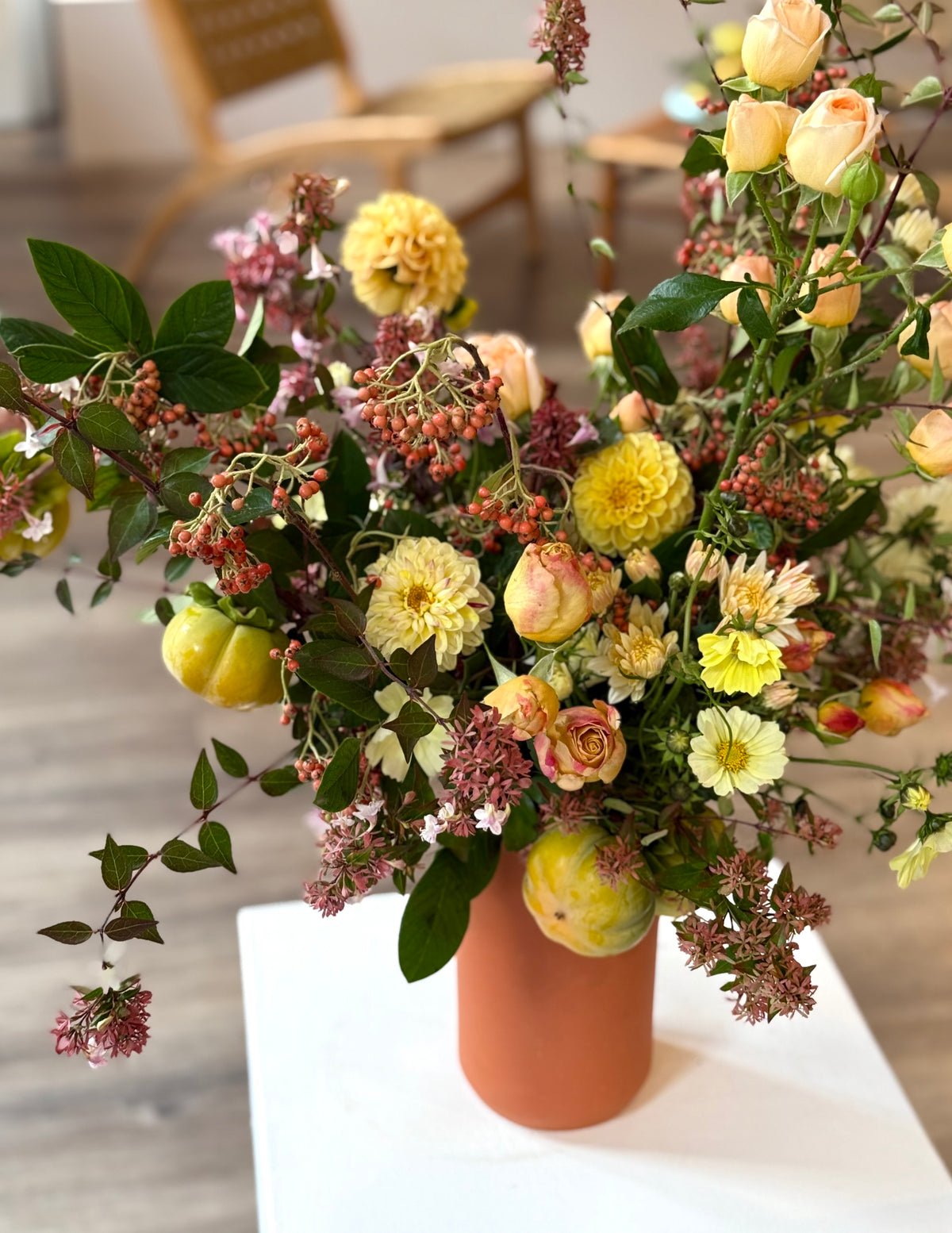 Marigolds, Branches and Fruit - The Final Flowers of Fall Workshop - Saturday 17th October 12 - 1.30pm